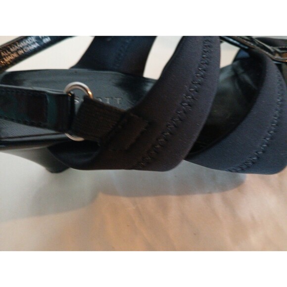 Karen Scott Fae Black Patent Heels Womens 6M New Open Toe/ Stretch Strappy - Picture 16 of 16